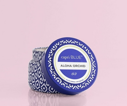 Aloha Orchid Signature Printed Travel Tin Candle