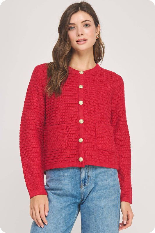 The Diana Textured Knit Cardigan
