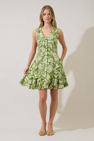 Kory Floral Terria Button Down Mini Dress