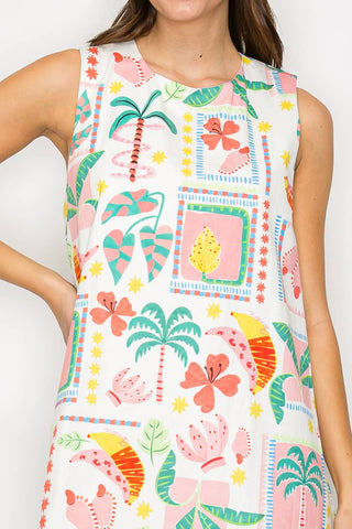 Tropical Vibes Mini Shift Dress