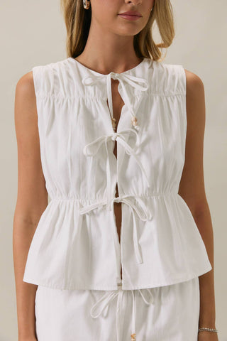 Bead Tie Front Top