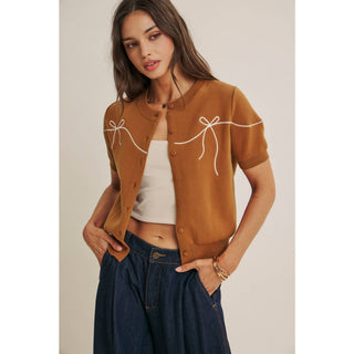 French Morning Bow Cardigan