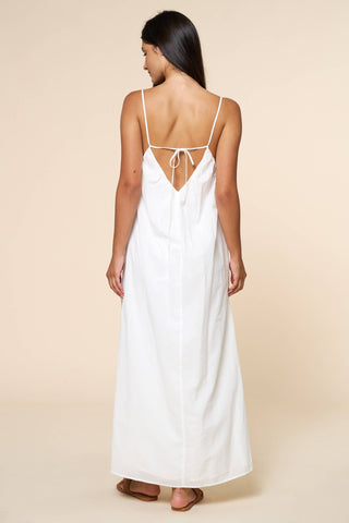 Star Fish Embroidery Eyelet Maxi Dress