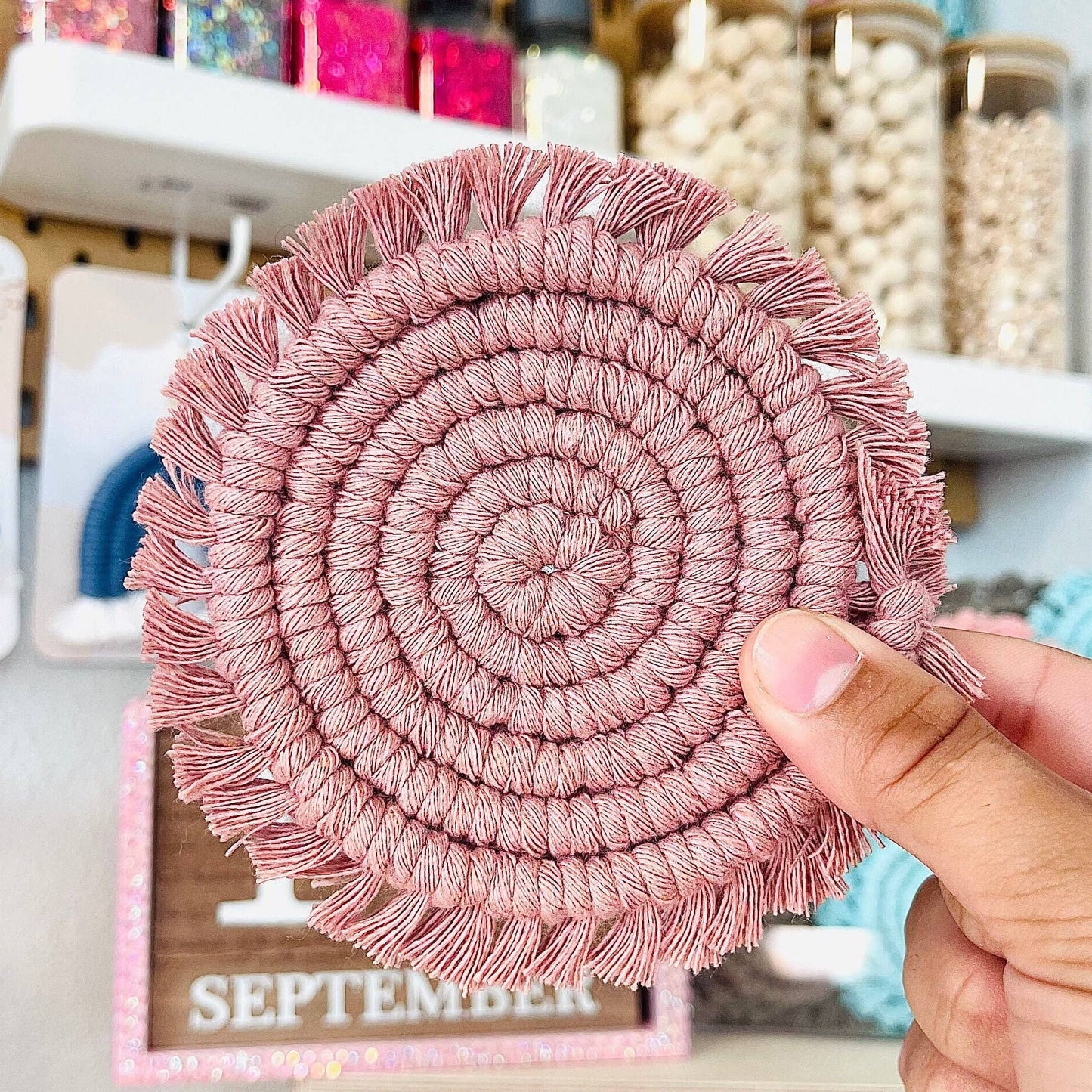 Spiral Macrame Coasters