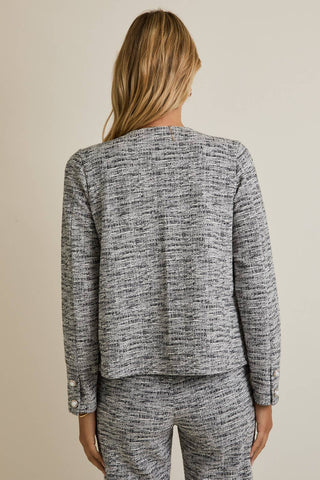 ROUND NECK LONG SLEEVE BUTTON UP JACKET