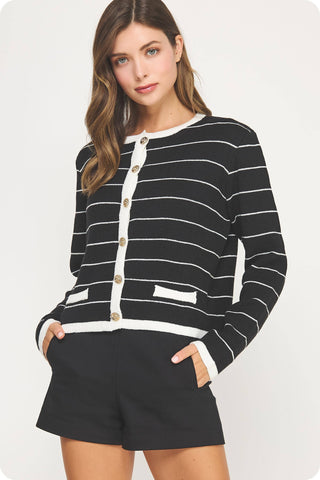 Stripe Sweater Cardigan
