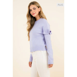 Lilac Ruffle Sweater XL