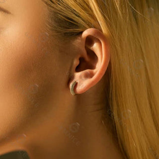 Pavé Huggie Hoop earrings