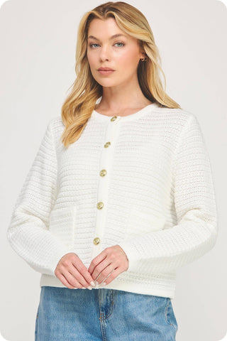 The Diana Textured Knit Cardigan