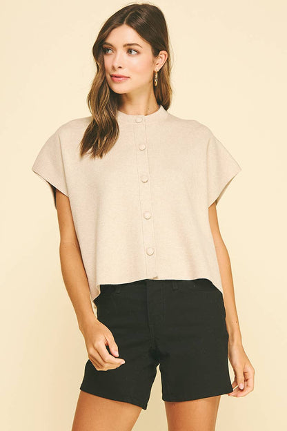 Laura Button Down Cap Sweater