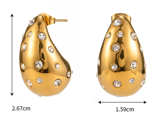 Icon Tear Drop-Stainless Steel and CZ