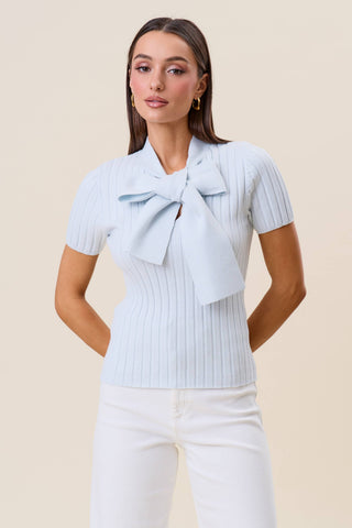 Working Girl Knit Bow Top