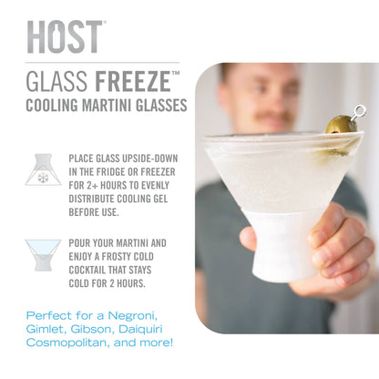 Glass FREEZE™ Insulated Cooling Martini Glasses - Set of 2