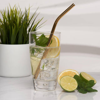 Reusable Stainless Steel Metal Straws - Gold