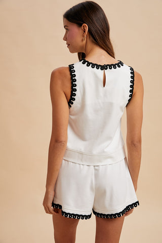 Trim Detail Shorts Set