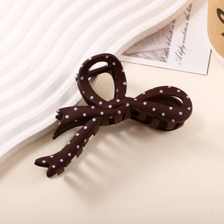 Oversized Polka Dot Bow Hair Claw Clip