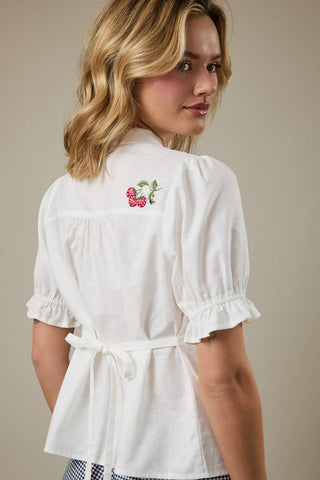 Strawberry Embroidered Blouse