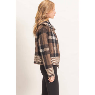 Lauren Plaid Zip-Up Sweater