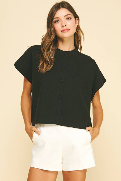 Laura Button Down Cap Sweater