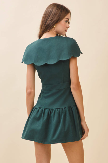 Coquette Scallop-Collar Mini Dress
