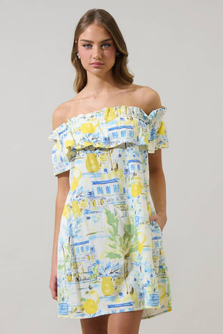 Amalfi Coast Ruffle Mini Dress