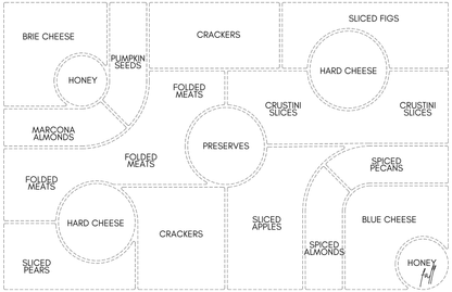 Acrylic Tray CHARCUTERIE MAP insert set of 10