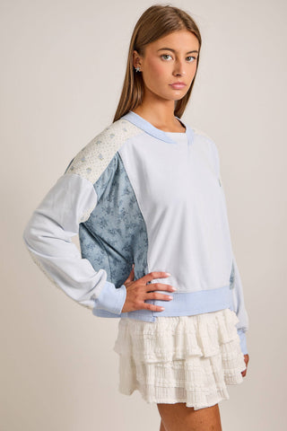 Vintage-Inspired Patchwork Sweatshirt
