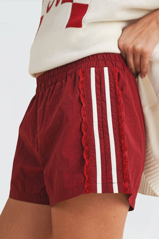 RAH RAH LACE TRIM GAME DAY SHORTS