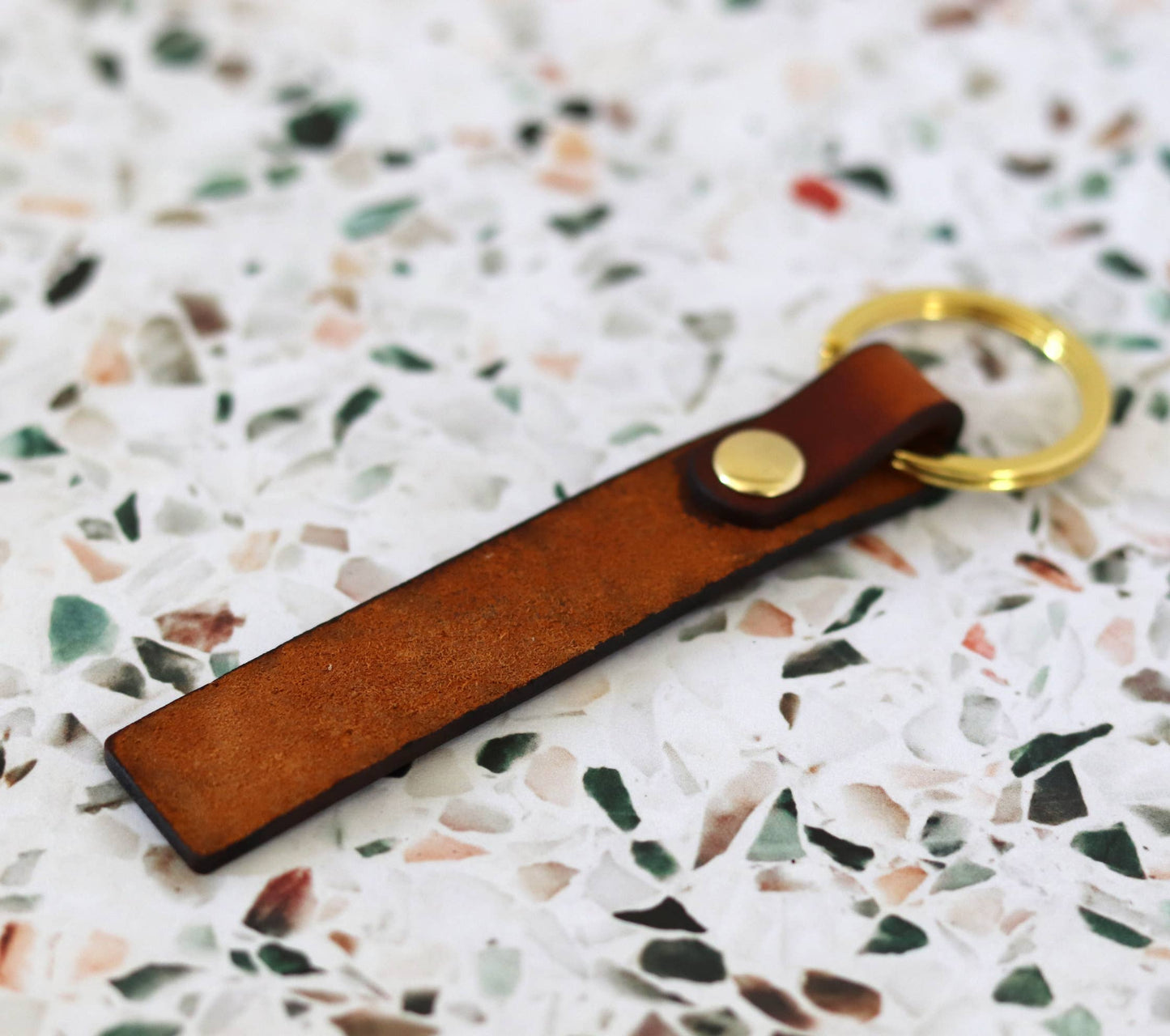 Custom Leather Zip Code Keychain