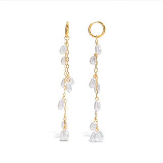 The sea drop hoop earring tassel PVD