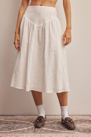 Sage Lily Textured Midi Skirt