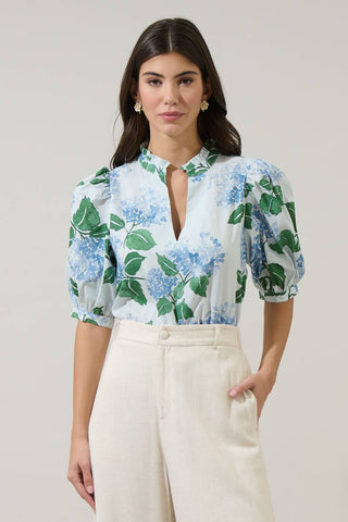 Mirla Floral Terri Puff Sleeve Top