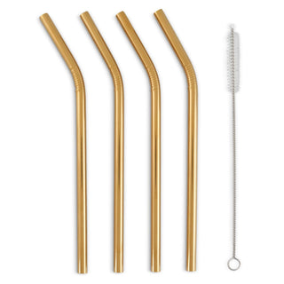 Reusable Stainless Steel Metal Straws - Gold