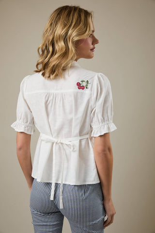 Strawberry Embroidered Blouse