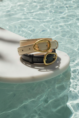 Asymmetrical Buckle Napa Leather Belt｜Everyday Essential