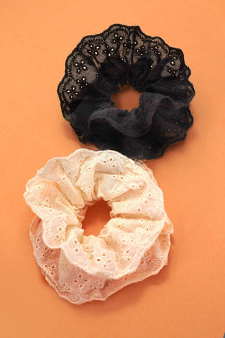 LARGE LACE COTTAGECORE SCRUNCHES