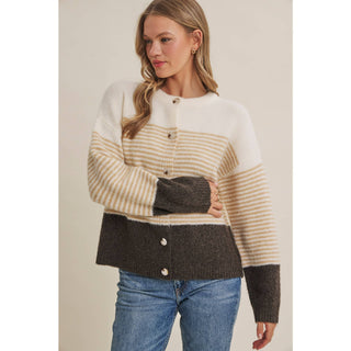 MORNING CHAI COLORBLOCK CARDIGAN
