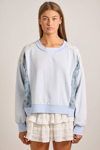 Vintage-Inspired Patchwork Sweatshirt