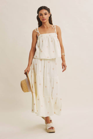 Sunset Field Embroidered Tank