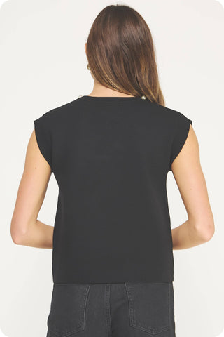 Genevieve Pearl Trim Sweater