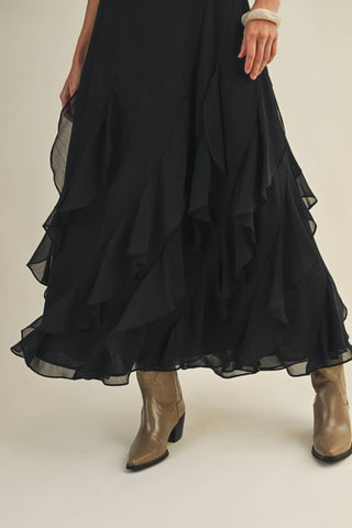 Ever After Cascading Ruffle Dress