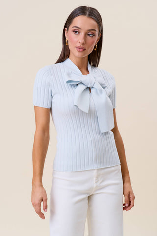 Working Girl Knit Bow Top