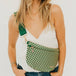 Woven Checkered Metallic Gold/Emerald