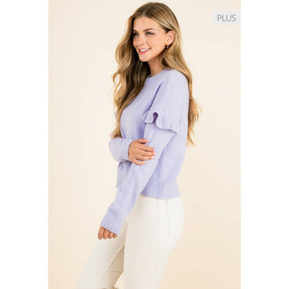 Lilac Ruffle Sweater XL