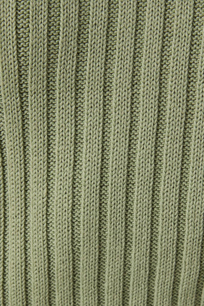 ROUND NECK PUFF SHORT SLEEVE CABLE SWEATER