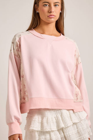 Vintage-Inspired Patchwork Sweatshirt