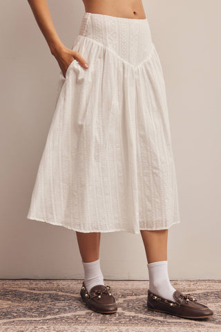 Sage Lily Textured Midi Skirt
