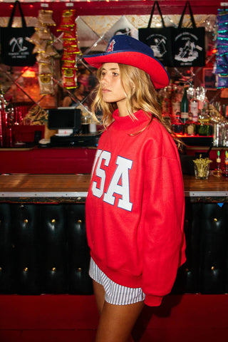 USA & FLAG Reversible Mock Neck Sweatshirt