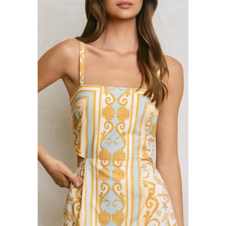 Conversational Scarf Cutout Mini Dress