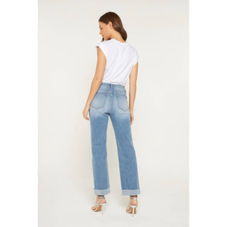 Cuffed Hem Straight Jean